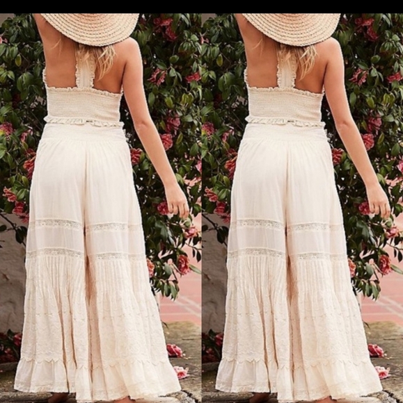 Free People Pants - Free People Cactus Flower Embroidered Lace Pants